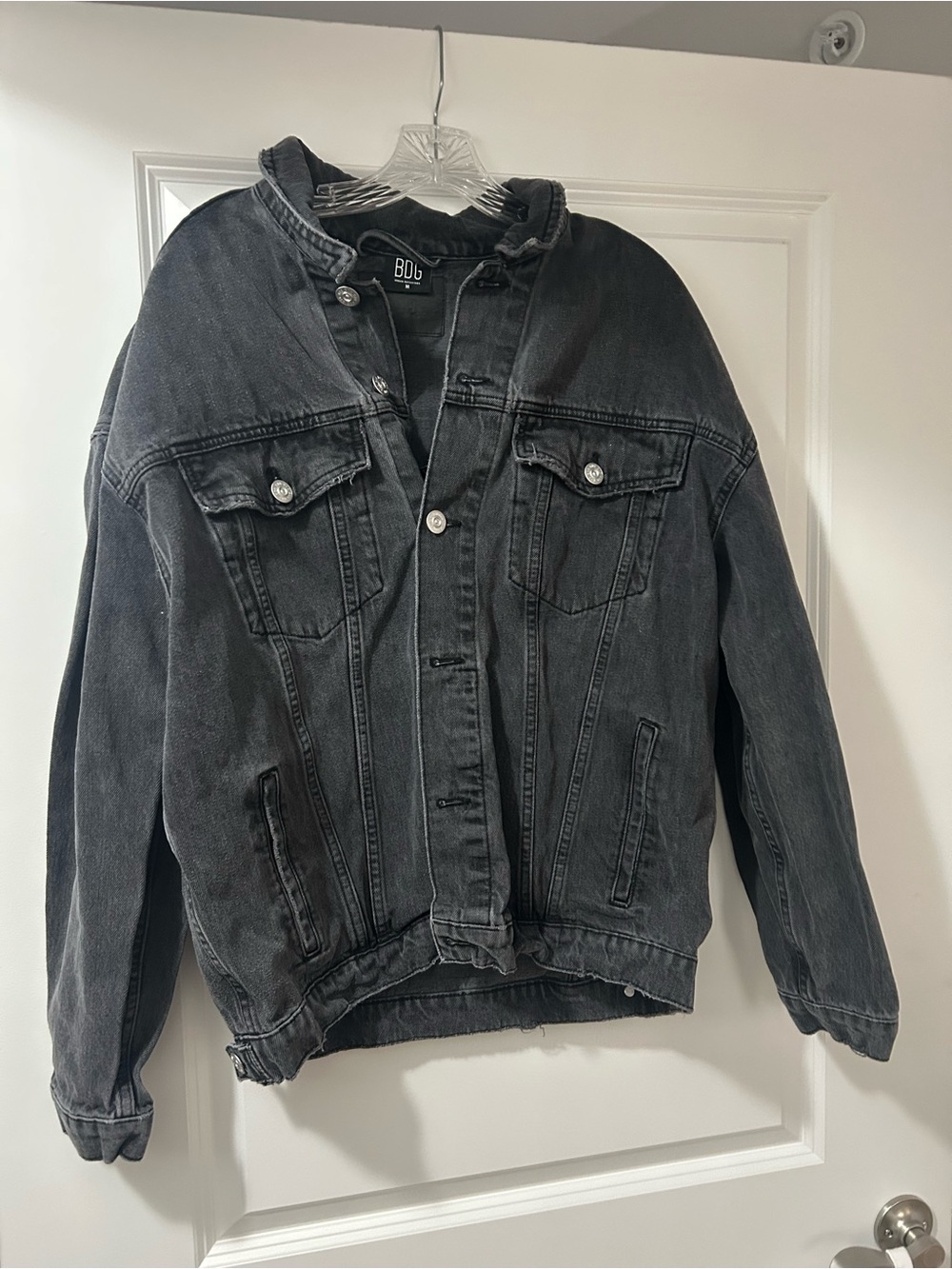 BDG Black Washed Denim Jacket - womens Oversized Shirt Jacket
